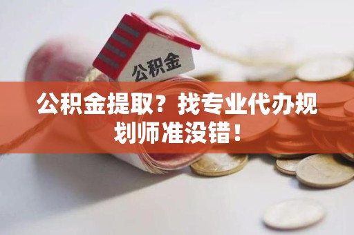 建阳公积金提取？找专业代办规划师准没错！